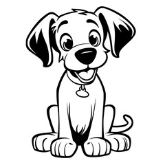 Fototapeta premium Cartoon dog coloring pages Png