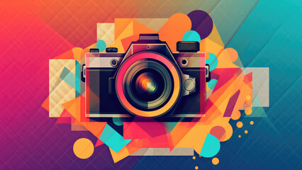 Obraz premium retro camera with background