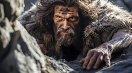 neanderthal - caveman - prehistory - chipped stone - bonfire - hunter - bonfire - rupestrian