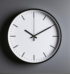 Round clock on a gray wall