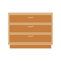 Storage furniture set in the living room. Chest of drawers with light finish. Interior design concept. Vector flat illustration...