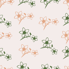 Cute flower seamles pattern. Ideal for printing on fabric or paper for wallpapers, textile, wrapping