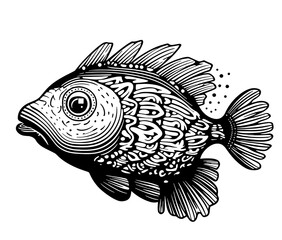 Obraz premium Fish Aquarium Ocean Sea Blue spirulina Mackerel Tuna Pelamida Herring Herring Hamsa Tulka sardine Parrot fish Napoleon Fish Antares Butterfly Fish Two-striped Amphiprion Black-speckled Grouch