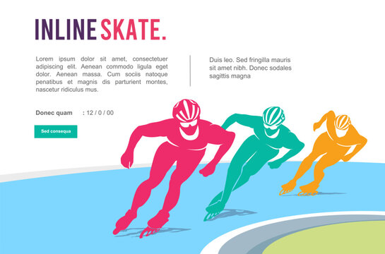 Great elegant vector editable inline skate poster background design for your inline skate championship event	