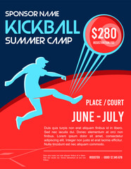 Great attractive editable and memorable kickball poster for competition and tournament event	