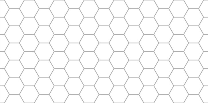 Abstract seampless pattern with geometric shapes. Vector white background with hexagons for  science, medicine and technology