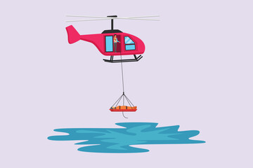 First aid. Emergency rescue concept. Colored flat vector illustration isolated. 