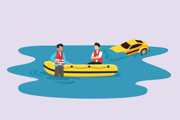 First aid. Emergency rescue concept. Colored flat vector illustration isolated. 