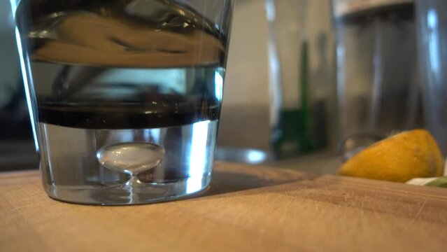 Glass Of Water Shaking During Earthquake