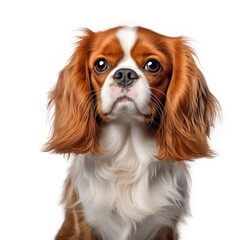 Cavalier King Charles Spaniel Dog  , isolated on transparent, PNG, HD - obrazy, fototapety, plakaty