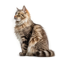 Fototapeta premium Kurilian Bobtail Cat, isolated on transparent, PNG, HD
