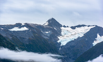 Byron Glacier is located in Girdwood, Alaska on the Kenia Peninsula, sitting adjacent to Portage Lake and Portage Glacier