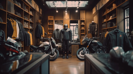 Obraz na płótnie Canvas A motorcycle apparel and accessories store