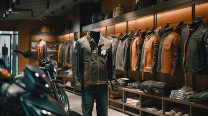A motorcycle apparel and accessories store