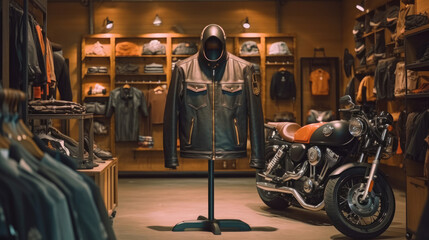 A motorcycle apparel and accessories store