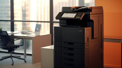 A modern photocopier in the office environment - obrazy, fototapety, plakaty
