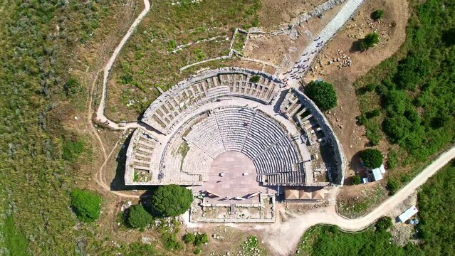 Aerial view of the Theater of Segesta. Sicily Italy
