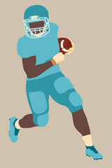 A running football player with a football