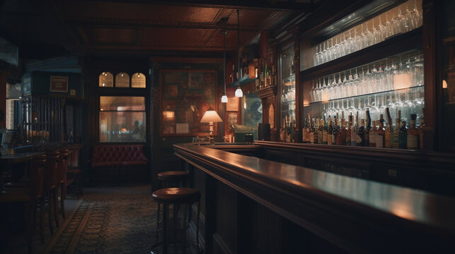 Concept of a british, cozy pub, ai generated