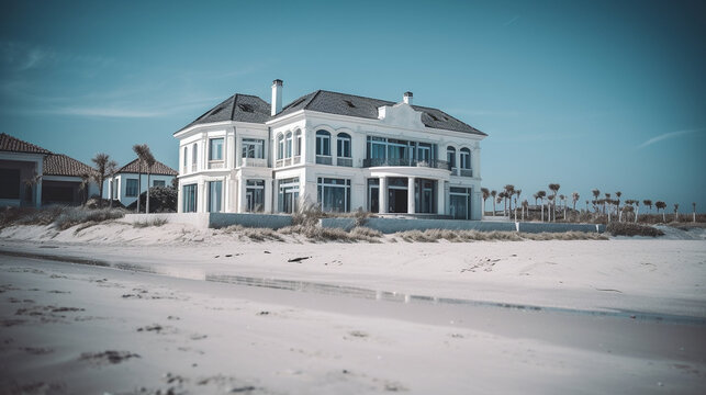 Concept of a luxurious mansion at the beach
