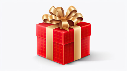 Gift box with red ribbon isolated on transparent and white background. Png transparent. 
