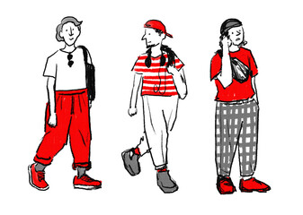 街中の男性(guys in a town)