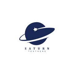 Fototapeta premium Saturn ring star logo design badge for your brand or business