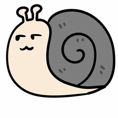 cute snail, illustration, on white background