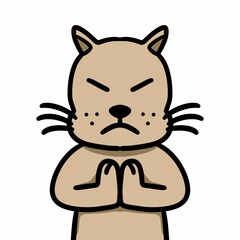 illustration of angry cartoon cat