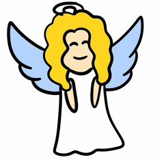 angel with a wing on white background