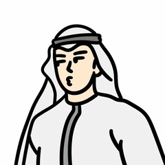 young man with traditional arab clothes character illustration design