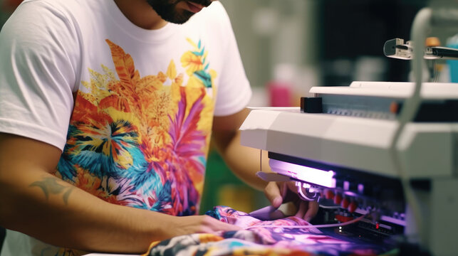 A close-up printing with the Polyprint DTG printer