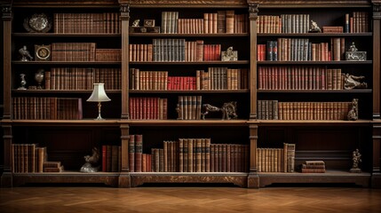 Huge Bookshelf made of Wood, Antique Style.