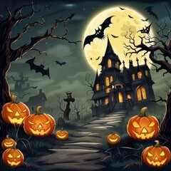 Creepy and Spooky Halloween Background