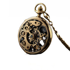 antique pocket watch with transparent background - AI-Generated