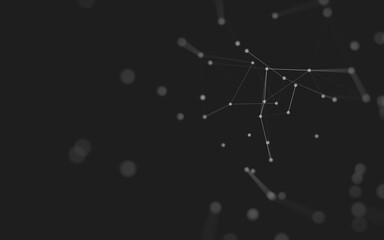 Fototapeta premium Abstract background. Molecules technology with polygonal shapes, connecting dots and lines. Connection structure. Big data visualization.