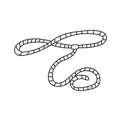 Hand drawn Kids drawing Cartoon Vector illustration cowboy lasso rope icon Isolated on White 