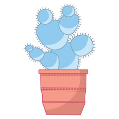 Blue in a pot on a white background. Vector drawing isolated on white background
