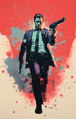 Action movie poster - retro styling, using Risograph and screenprint techniques © dreamalittledream