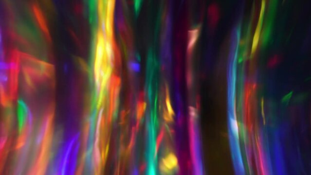 Sparkling rainbow light prism. Hypnotic surreal rotating animation. Fantasy chaotic colorful fractal background