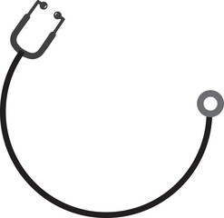  stethoscope icon in flat style heart diagnostic 