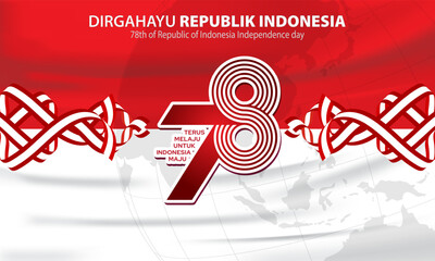 Indonesia independence day 17 august concept illustration.78 years Indonesia independence day
