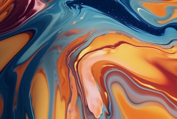 Obraz premium swirls of multicolore marble,liquid marble texture. generative ai