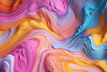 Obraz premium swirls of multicolore marble,liquid marble texture. generative ai