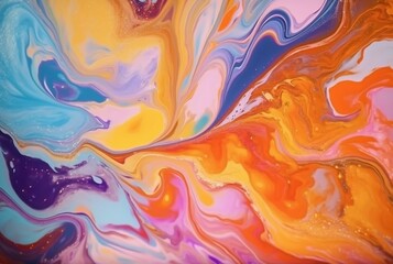 Fototapeta na wymiar swirls of multicolore marble,liquid marble texture. generative ai