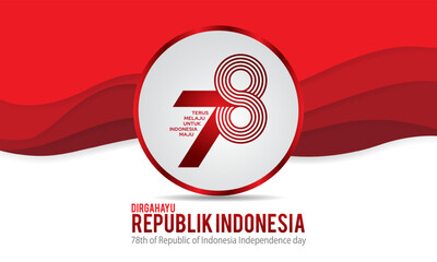Indonesia independence day 17 august concept illustration.78 years Indonesia independence day