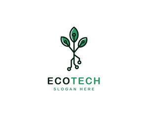 Eco Tech Tree Logo Icon Design