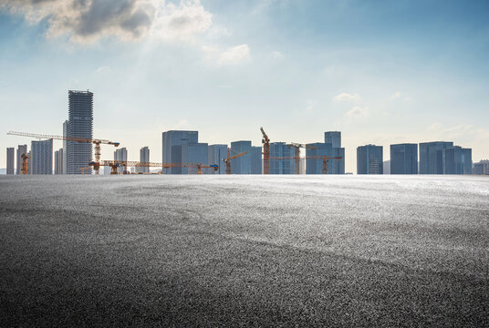 Modern urban business buildings and empty floors