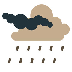 Nature morning fog flat icon on white background