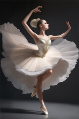 Fototapeta premium A graceful stunning girl dancing ballet